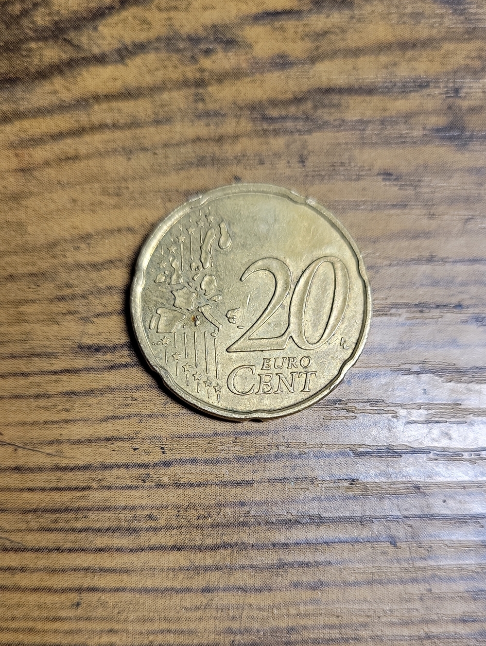 1999 Gold 20 Euro Cent Coin- Gold Tones